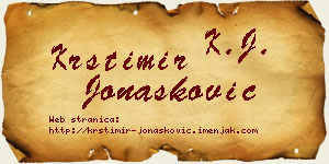 Krstimir Jonašković vizit kartica